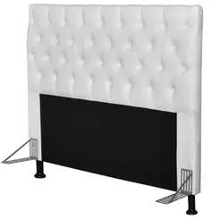 Cabeceira Cama Box Casal 140cm Cristal Sintético Branco - JS Móveis