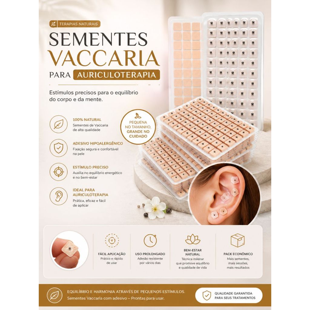 Kit 600 Sementes Vaccaria Auriculoterapia Acupuntura Auricular