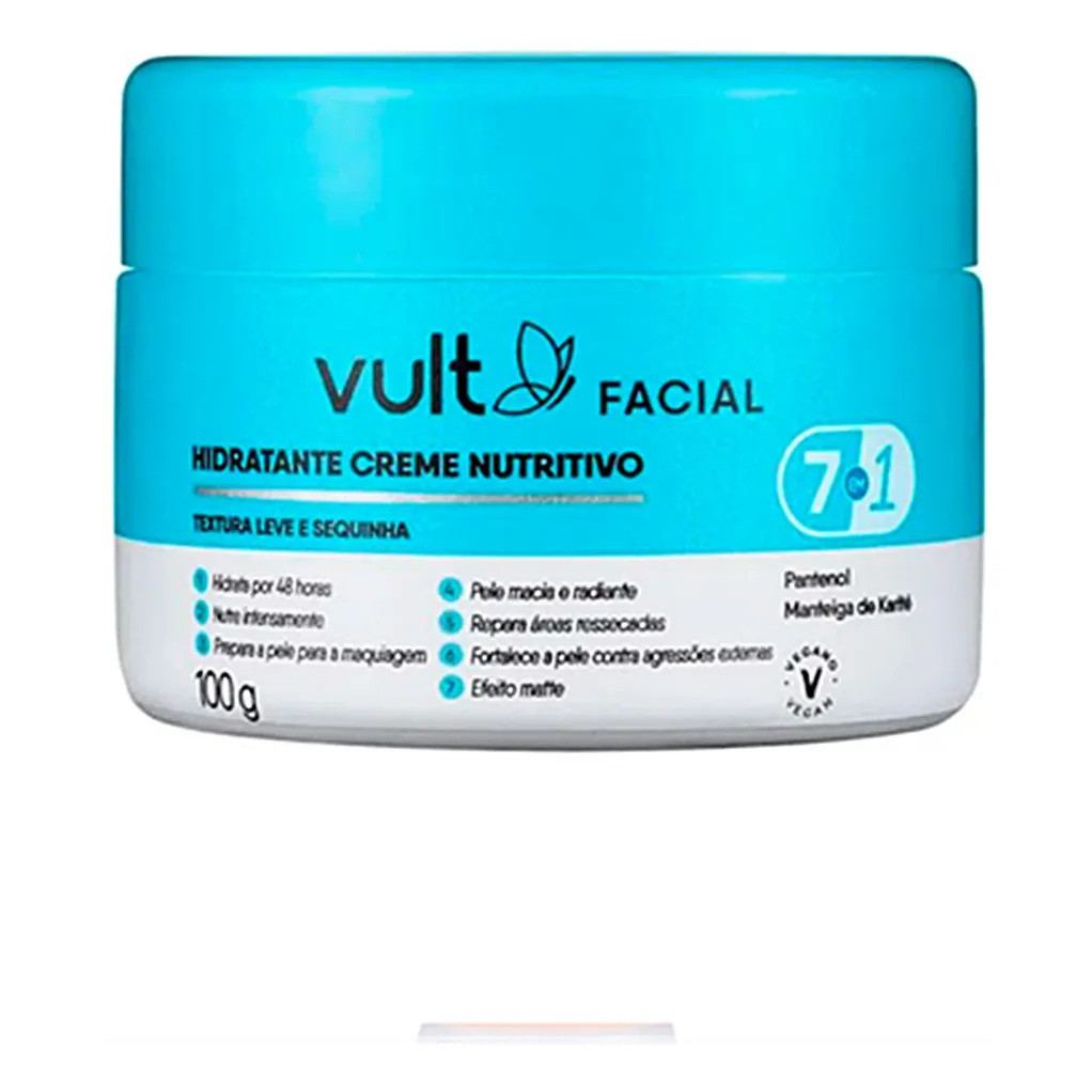 Creme Hidratante Facial Nutritivo Vult 100g Momento de aplicação Dia Tipo de pele Todo tipo de pele
