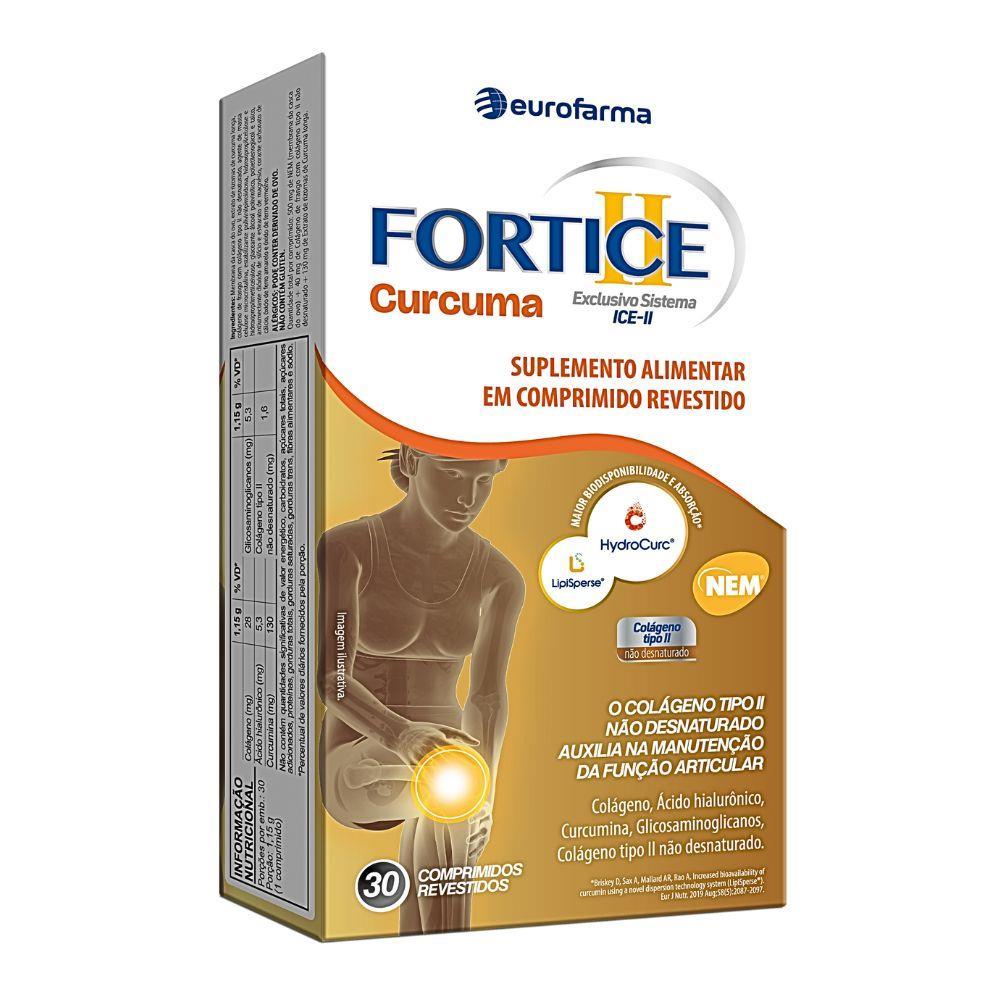 Fortice Curcuma 30 Comprimidos Eurofarma Colágeno + Cúrcuma