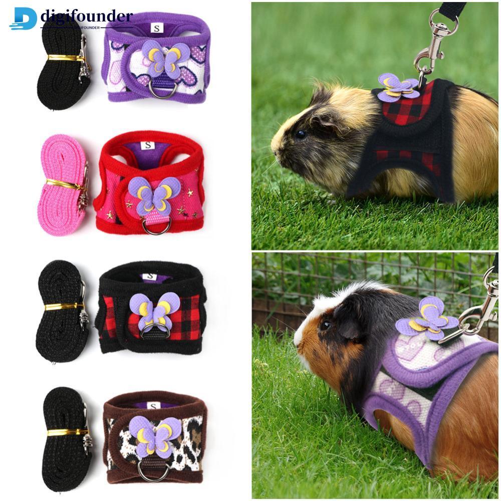 DGF Ajustável Cobaia Arnês Trela Conjunto Ao Ar Livre Corda De Tração Para Hamster Chinchila Ratos Rato Furão Coelho Peq