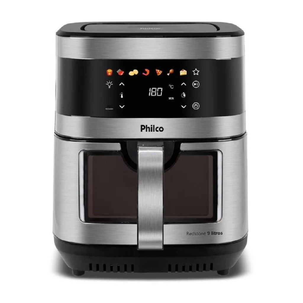 Air Fryer  9L Visor Glass Painel Digital Inox
