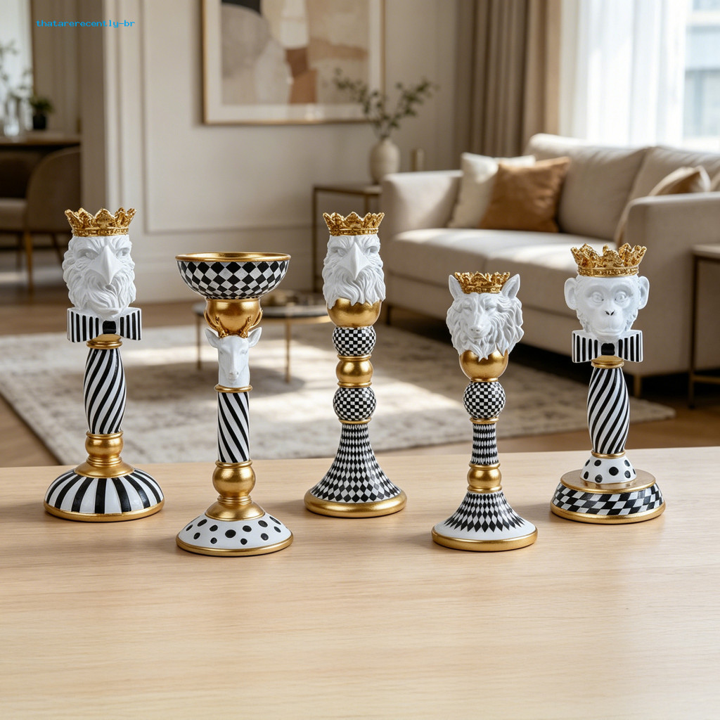 Modern Decorative Animal Resin Ornaments for Wine Cabinet Room Bedroom Office – Stylish Painted Figurines Perfect Home