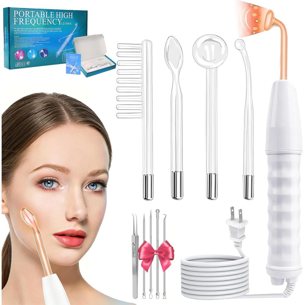 Dispositivo Profissional de Cuidados Faciais e Corporais de Alta Frequência - Funções de Alta Frequência e Ozônio, Equip