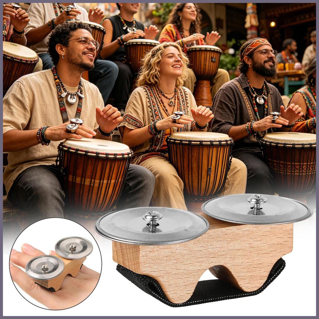Agitador De Dedo Pequeno Metal Instrumentos Musicais Jingles Pandeiro Percussão Para Cantor Vocalista Músico Fithobr