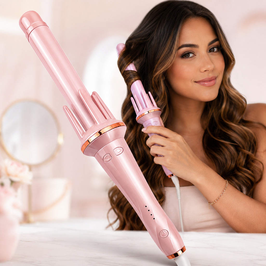 Automático Giratório Modelador De Cabelo Elétrico Cerâmica Ferro De Ondulação Bivolt