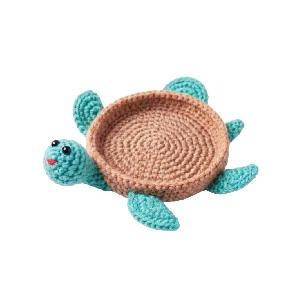 Porta Copos Tartaruga Animal Fundo do Mar Decoração Artesanato Crochê 2 Peças
