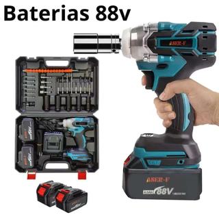 Chave de Impacto Sem Fio 88V 3 em 1 com 2 Baterias e Maleta - Kit Completo Profissional 2026