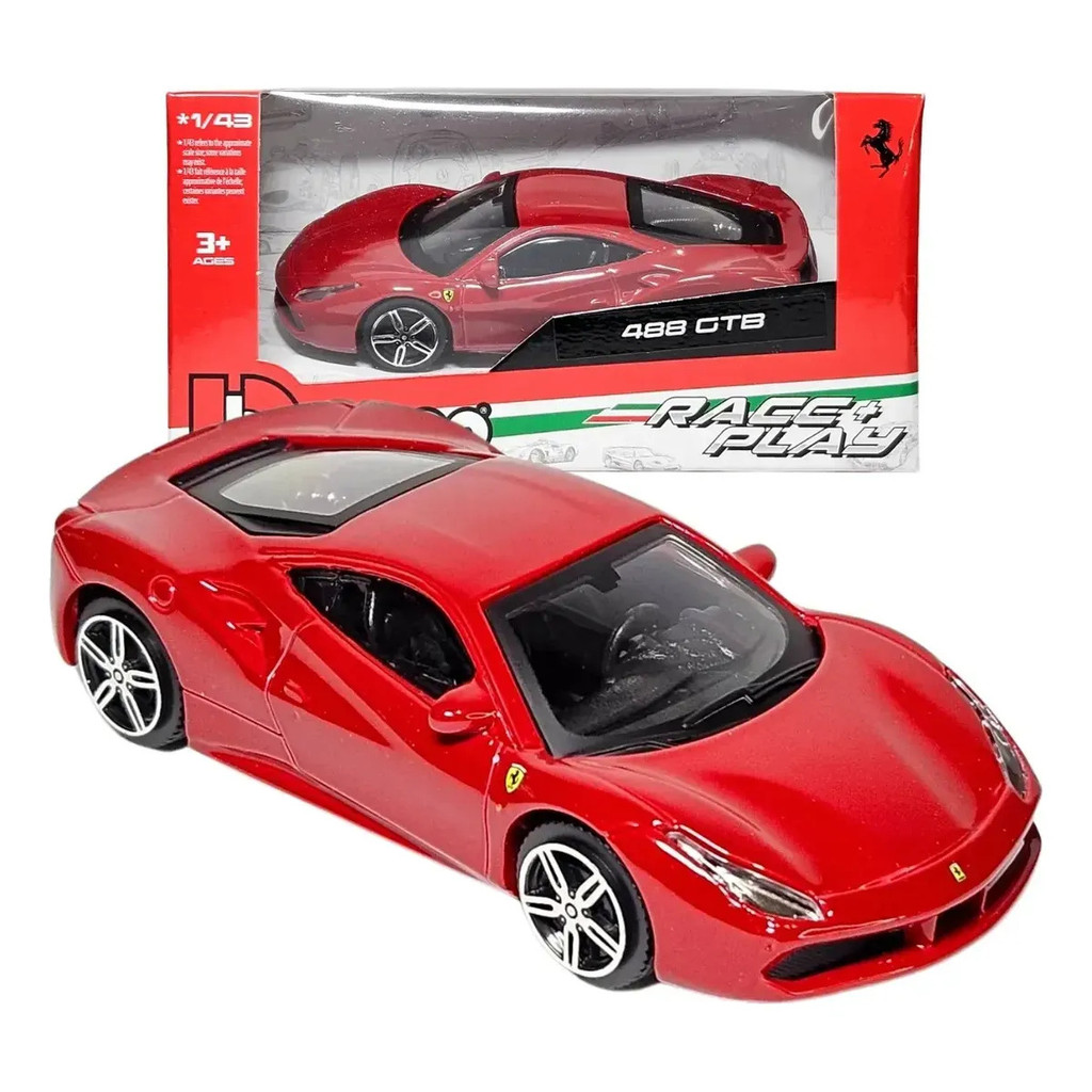 Miniatura Ferrari 488 Gtb 1:43 Bburago Vermelho