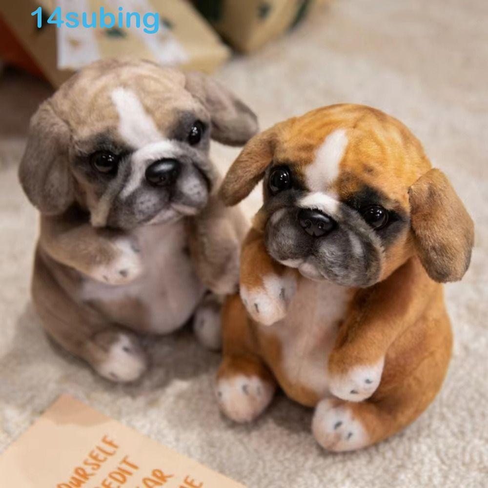 SUBING Brinquedos De Pelúcia Para Cachorros , Simulação Fofa E Poodle Pug , Boneca De Cachorro Realista Sentada Lilelike
