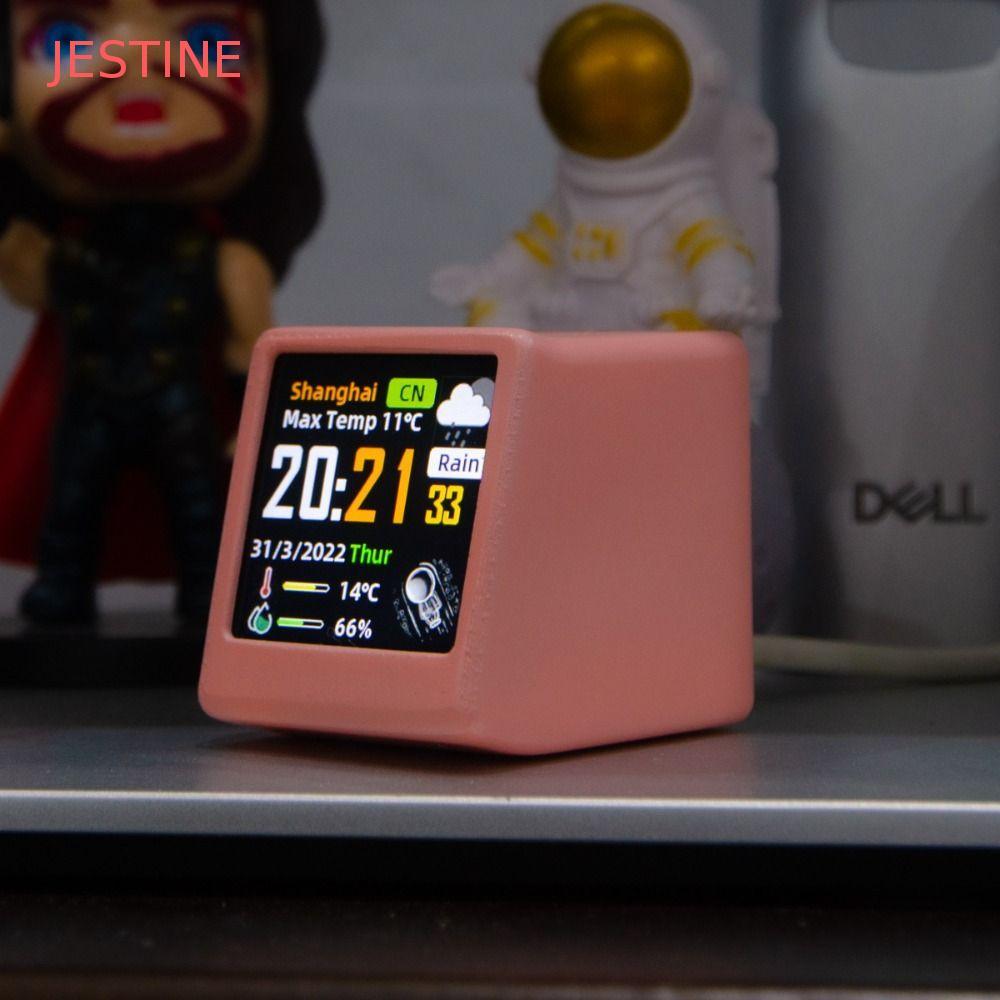 Relógios De Mesa JESTINE WiFi , Relógio Meteorológico Inteligente De Operação Simples Digital LCD , Termômetro Eletrônic