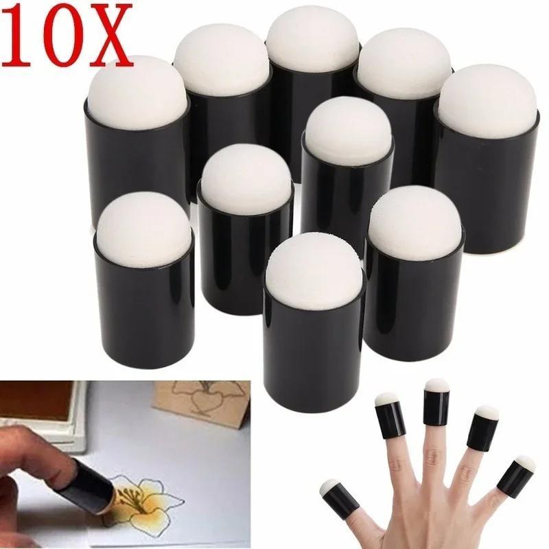 10 Pçs Dedo Esponja Caso Daubers Espuma Para Aplicar Pintura Escolar Carimbo De Tinta Lápis Reborn DIY Artesanato Arte F