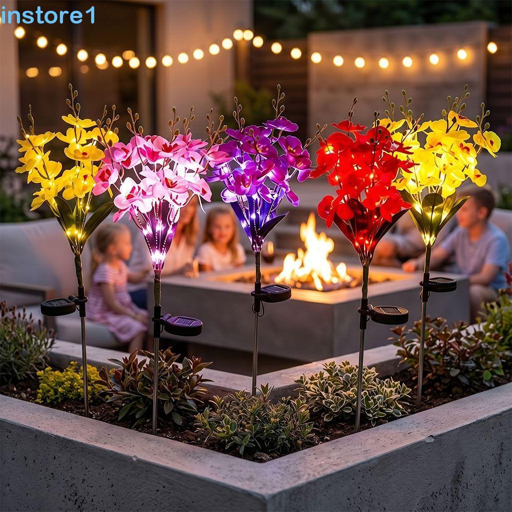 INSTORE Lâmpada Solar De Flor De Borboleta , Luz De Estaca À Prova D'água Para Jardim Decorativa Externa LED