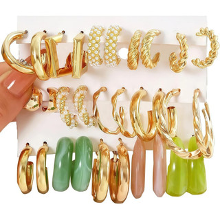 Brincos de Ouro para Mulheres, Brincos Elegantes para Mulheres, Brincos de Argola de Ouro para Mulheres, Brincos de Círc