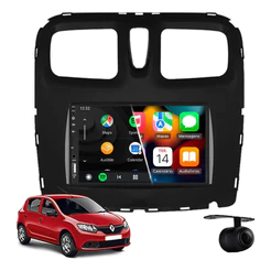 Central Multimídia Carplay Renault Sandero Basic 2015 À 2023