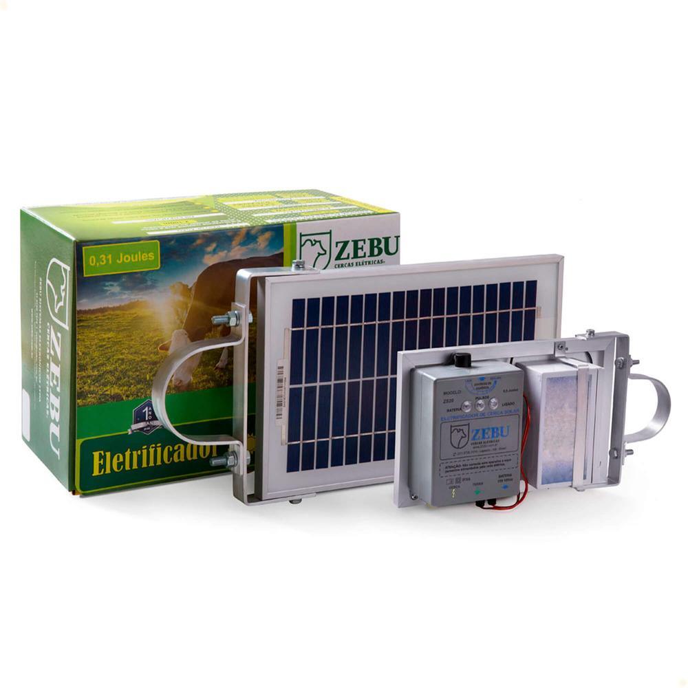 Kit Cerca Eletrica Solar Zebu com uma Bateria 7 Amperes Zebu ZS20BI 33758