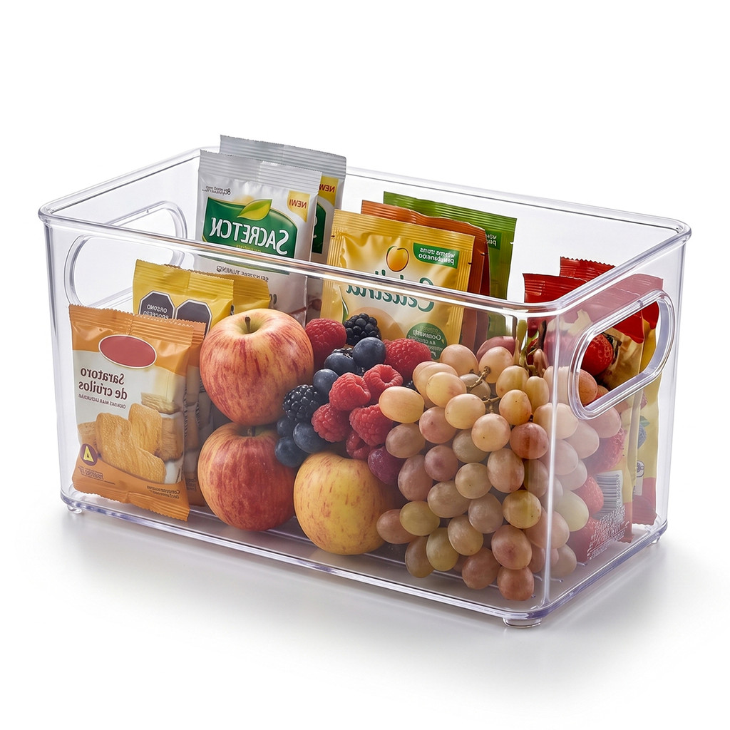 Organizador Acrílico Gaveta 10x20 Cm Geladeira Porta Maquiagem Multiuso Tranparente Resistente