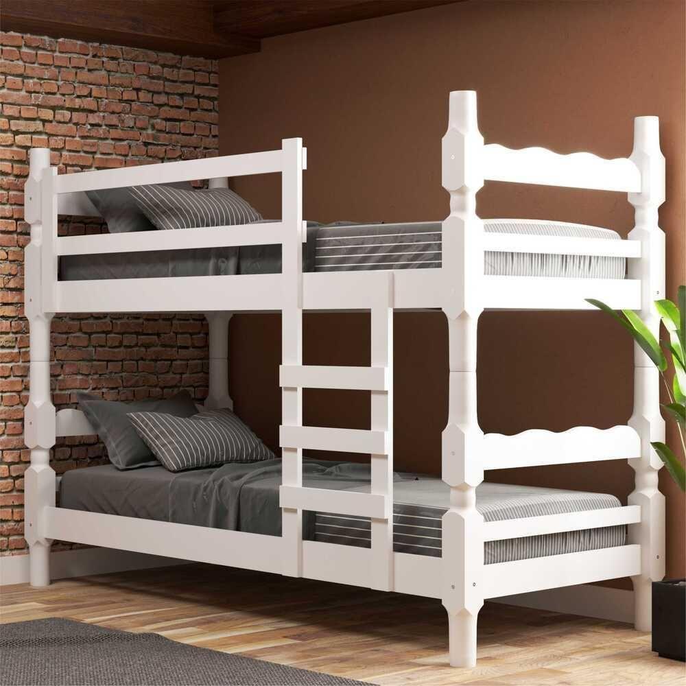 Beliche - Vira 2 Camas - Para Colchão 78/88 X 188Cm Porto Multimóveis Vcr4138 Branco