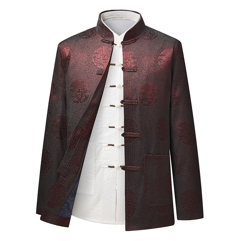 Novo Tradicional Chinês Masculino Kung Fu Uniforme Tai Chi Hanfu Estilo Jaqueta De Manga Longa Topos Casual Outerwear