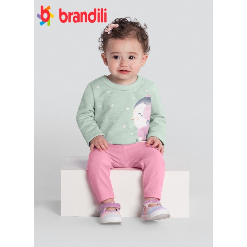 Conjunto moletom infantil menina Brandili Feminino Inverno Moletinho - 55786