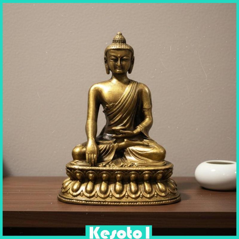[Brkesoto1] 3 Peças Estatueta De Buda Dourada Acabamento Mini Estátua De Santuário Aparência De Bronze Decoração De Casa