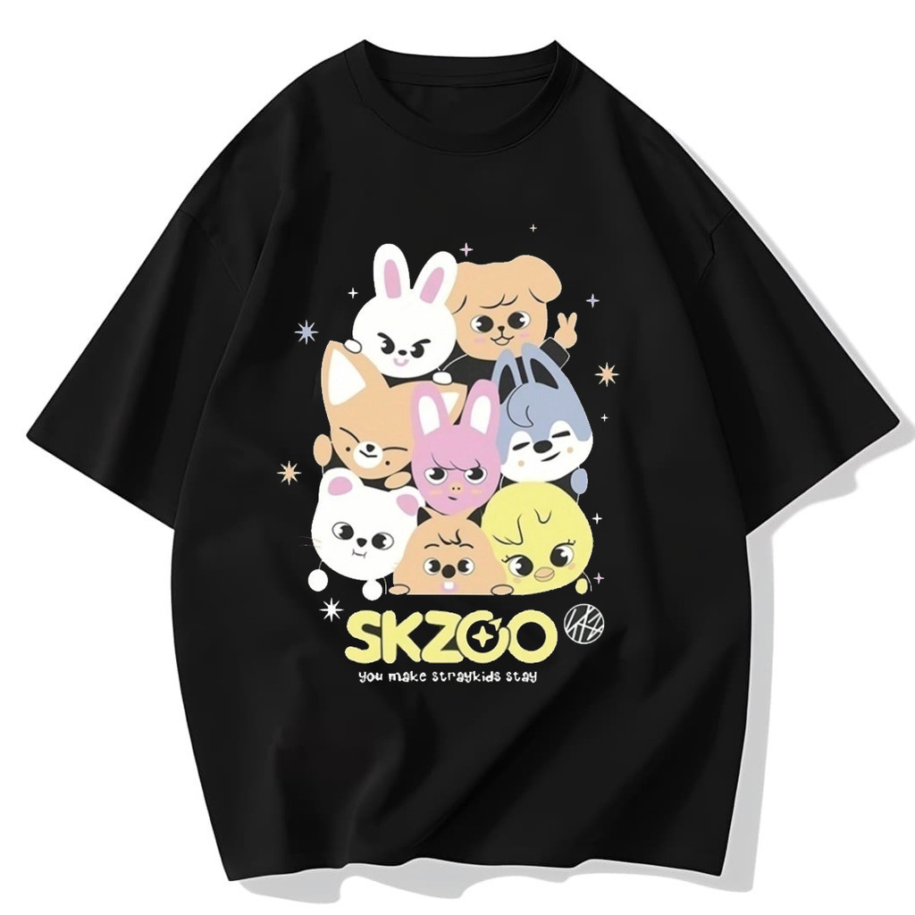 Camiseta estampada premium em puro algodão Camiseta KPOP Unissex 100% Algodão Casual Lançamento