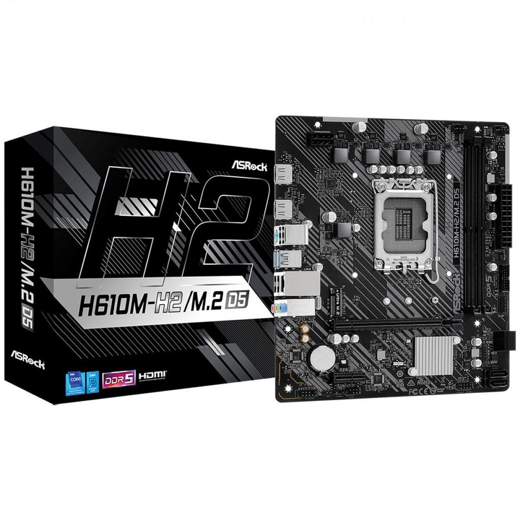 Placa Mãe ASRock H610M-H2/M.2 D5, Chipset H610, Intel LGA 1700, mATX, DDR5 (Terabyte Oficial)