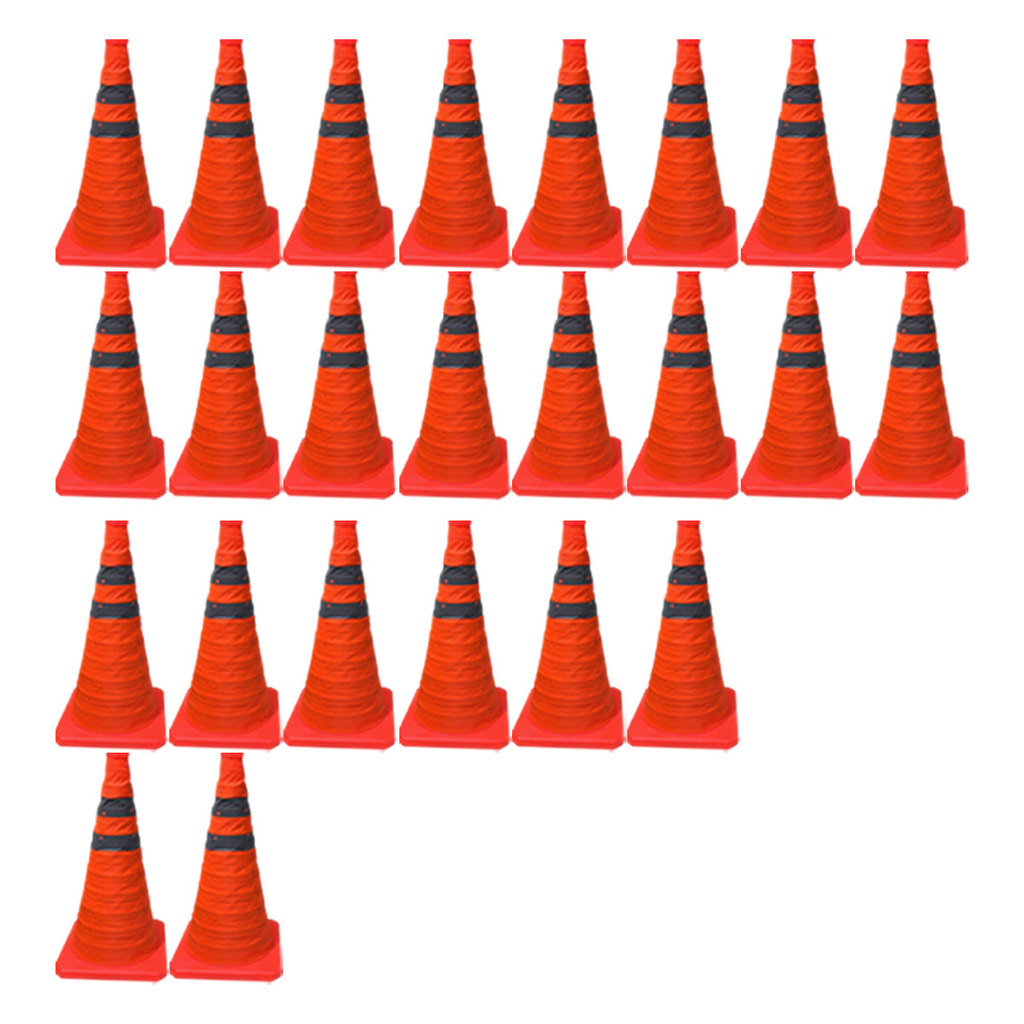 Cone Obra Retratil Segurança Kit 24 Uni Estrada Sinalizador Portatil Guarda Dobravel Pratico Viario Rodovia Balizador