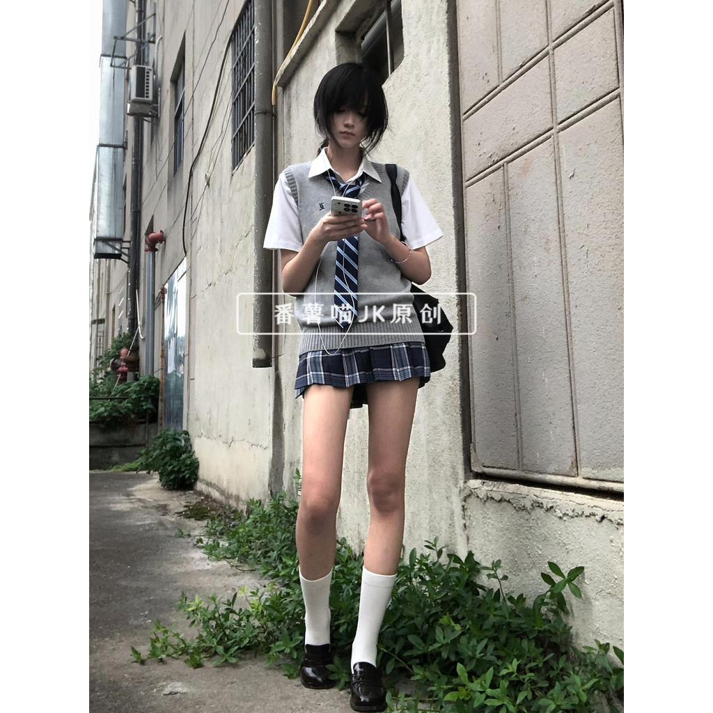 Doce batata Meow Oda Aya jk uniforme saia escola sentimento saia primavera outono azul saia plissada Original genuíno sa