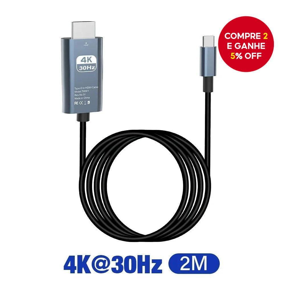 Adaptador De Cabo 4K USB-C Para HDMI Laptop PC Telefone TV Monitor Projetor MacBook Tablet