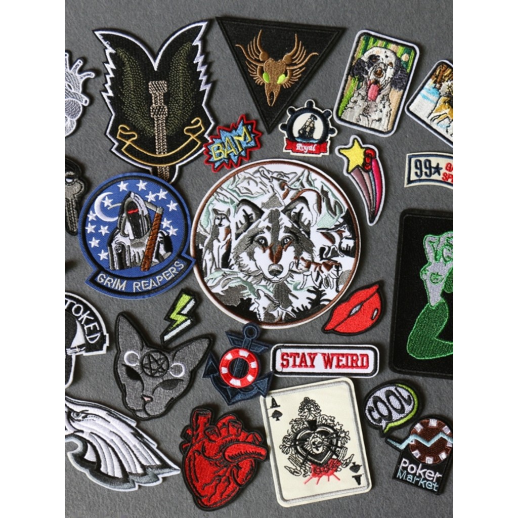 Novos adesivos de pano europeu americano Boutique acessórios de roupas bordado remendo adesivos DIY reparação Mini roupa