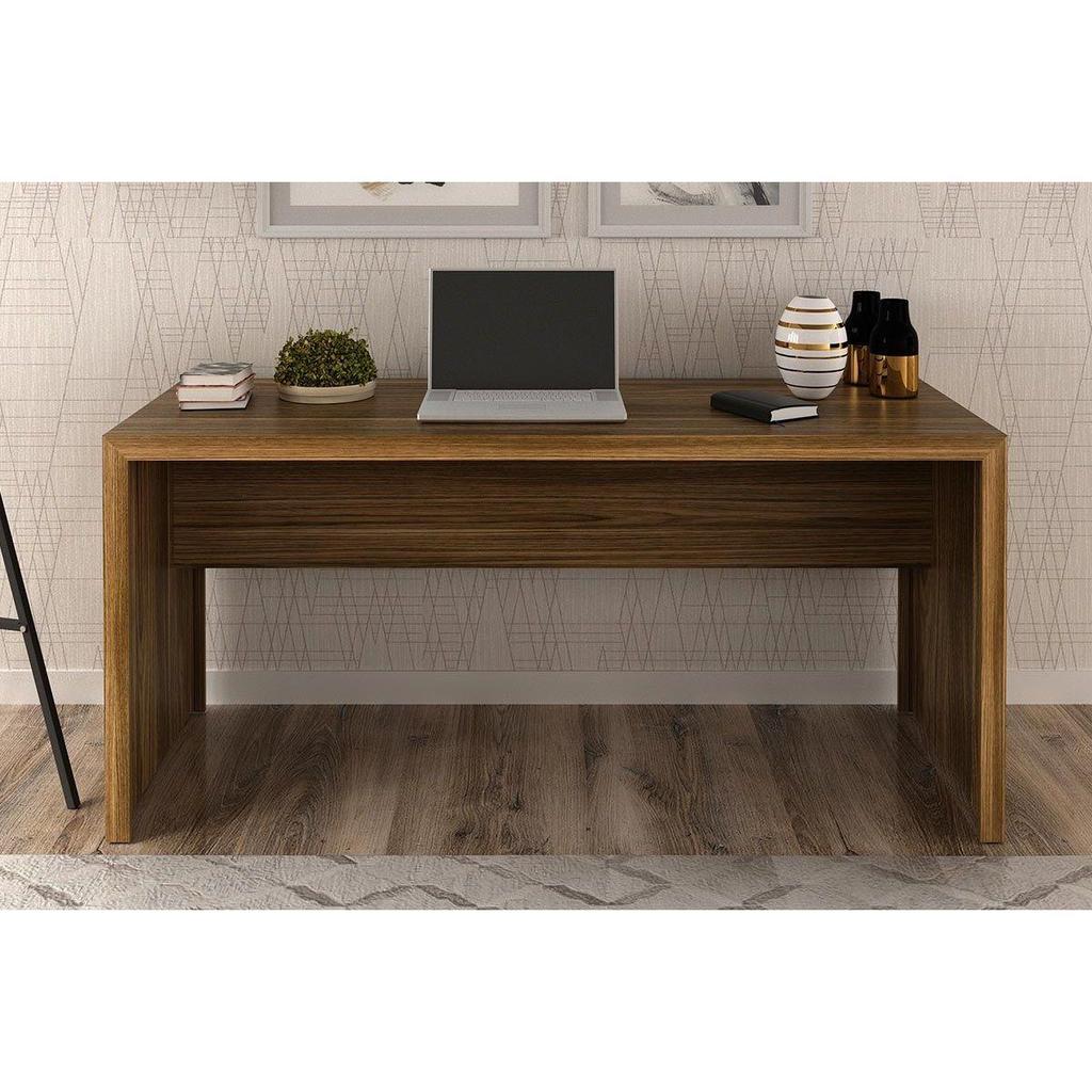 Mesa de Escritório Secretária ME4109 Nogal - Tecno Mobili