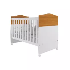 Berço / Mini Cama Infantil Conforto 2 em 1 Nature/Branco - Permóbili Baby