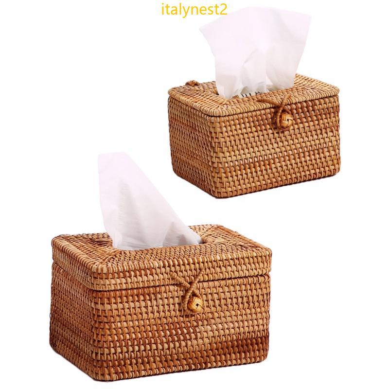 Billy Elegante Caixa Tecido Vime, Recipiente Armazenamento Guardanapo, Dispensador Higi