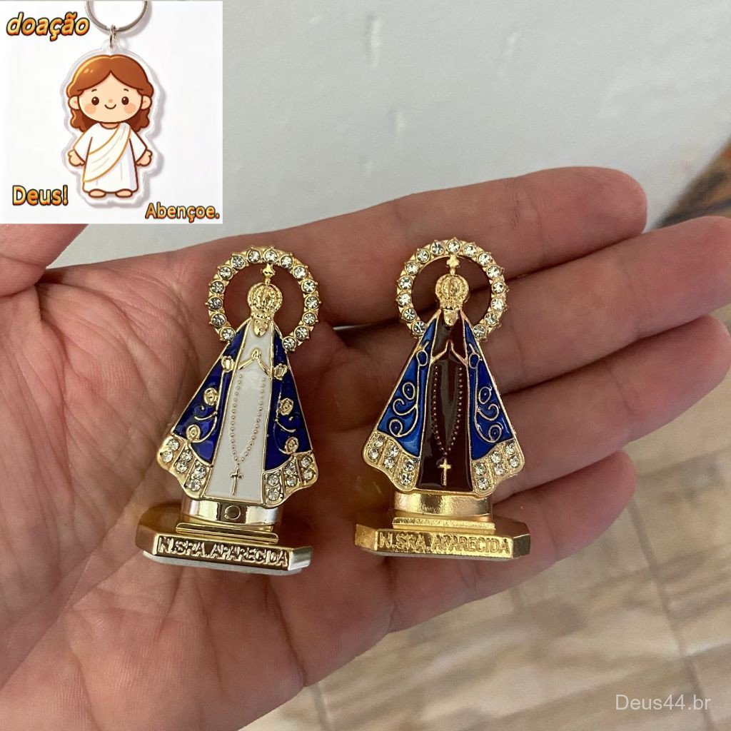 Imagem Santinha Nossa Senhora Aparecida para Carro - Escritório -  Dupla Face – 2 Opções de Cores（Dar chaveiro）