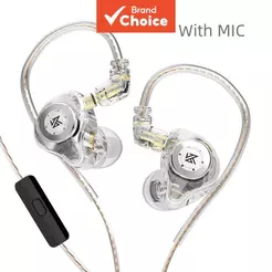 KZ EDX Pro Fones de Ouvido com Fio [Clareza com Microfone] Monitor Intra-Auricular Dinâmico, Fones de Ouvido HiFi,