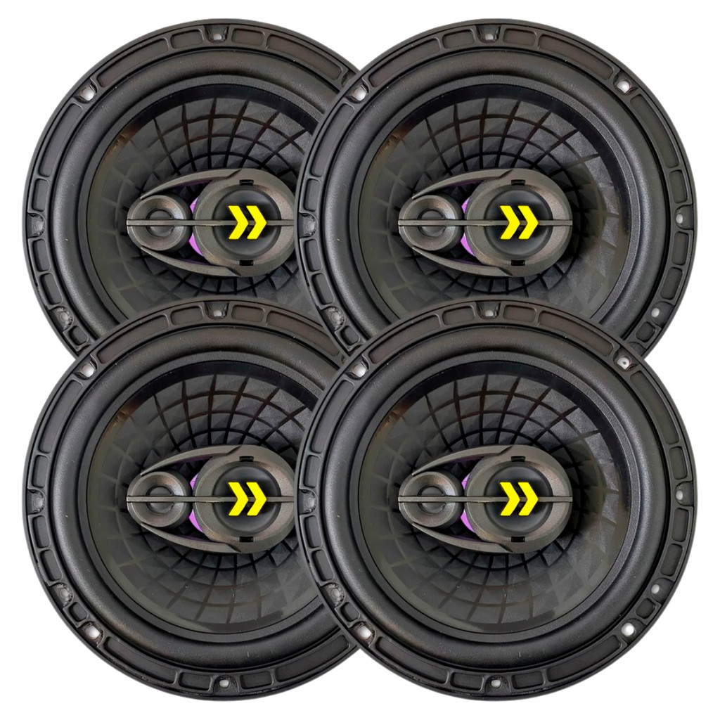 Kit 4 Alto Falantes 6 Polegadas Bravox 280w Rms Revo 6 Triaxial 480w Pico 2 Pares