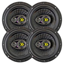 Kit 4 Alto Falantes 6 Polegadas Bravox 280w Rms Revo 6 Triaxial 480w Pico 2 Pares