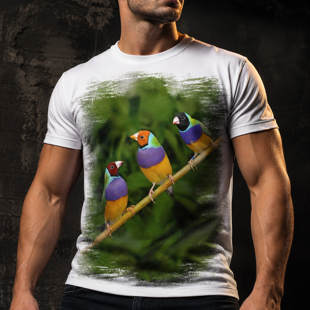 Camiseta Pássaro Ave Diamante Gould 1 - Dicelli