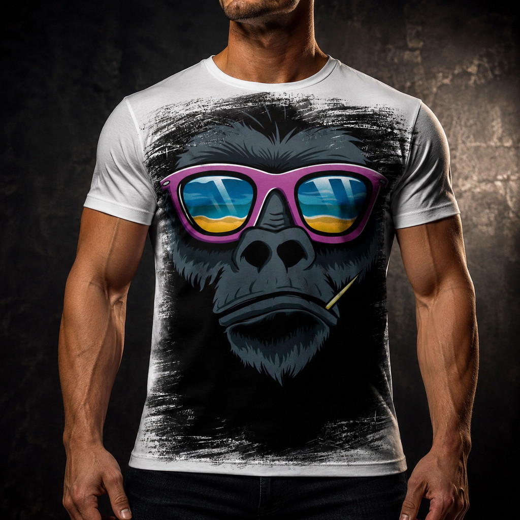 Camisa Camiseta Masculina 3d Macaco 11