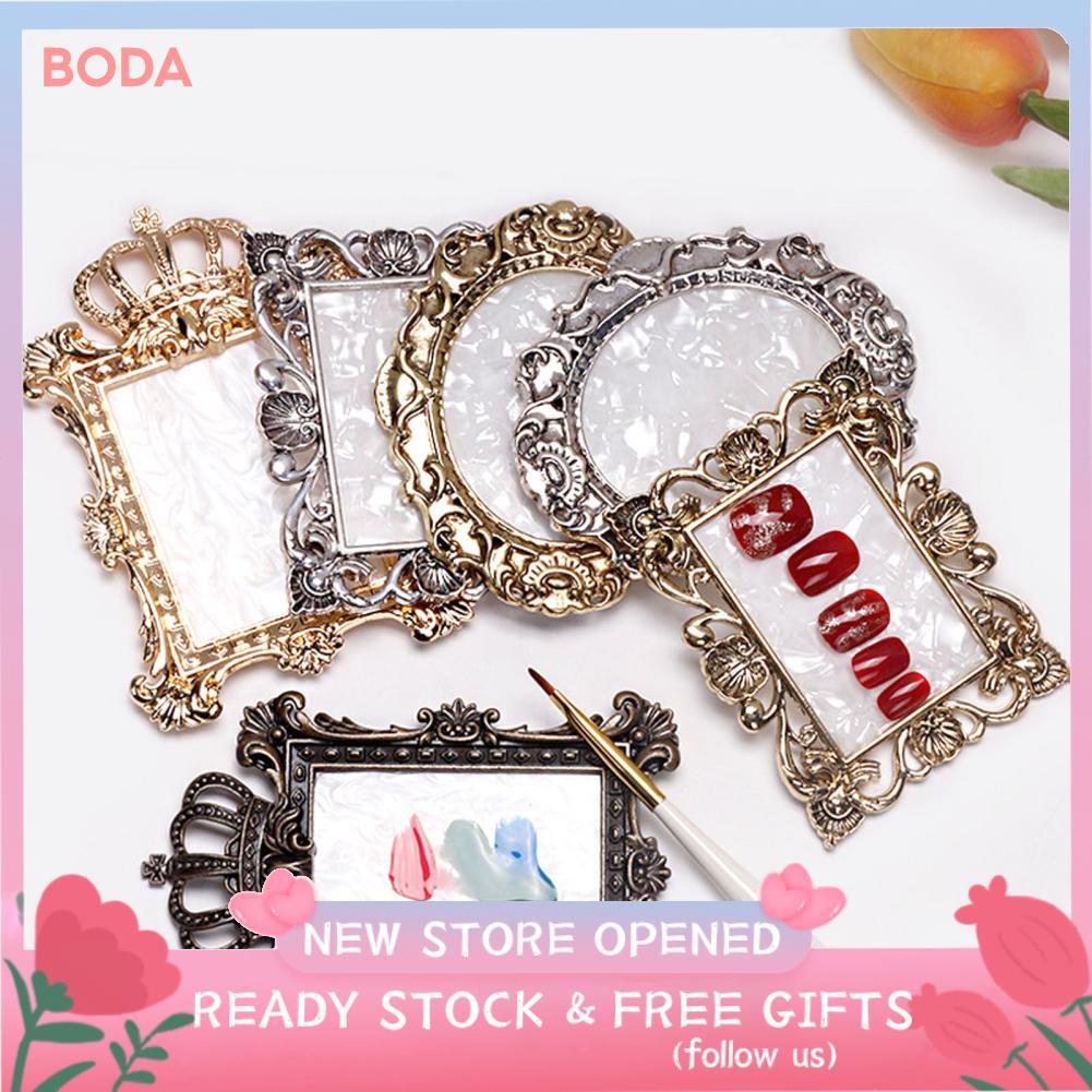 Bodas Bodas 2 pçs resina paleta de arte do prego ouro prata cobre cor misturada gel mistura placa exibição vintage