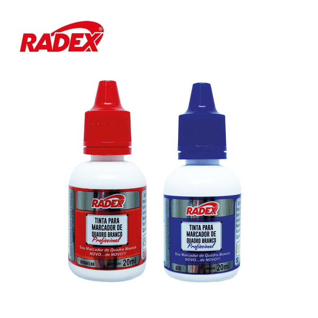 Kit Com 2 Reabastecedores Para Quadro Branco - RADEX Cor:Vermelho+Azul