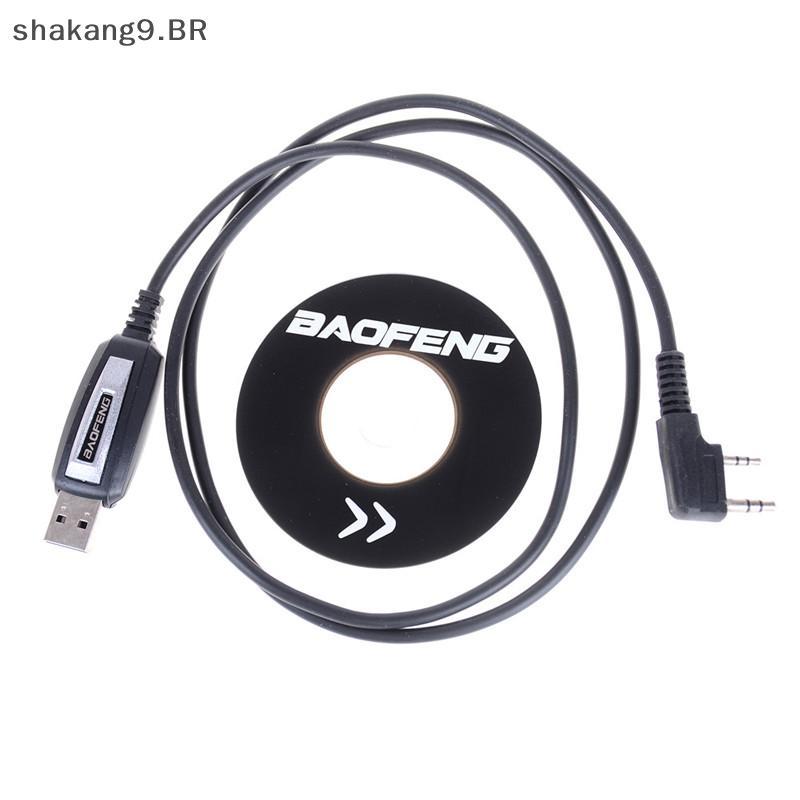 Sha 1 Conjunto De Cabo De Programação USB 2 Pinos Com CD De Software Para Rádios Baofeng UV-5R BF-888S BR