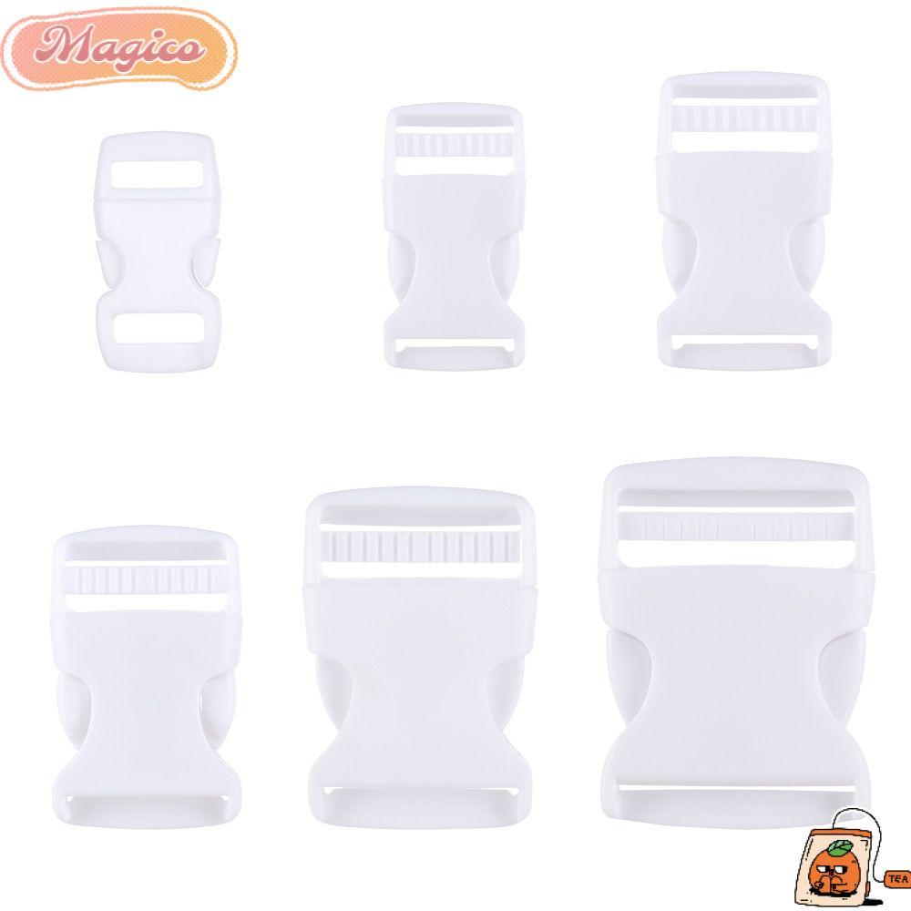 MAGICO 2/5/10/20/30pcs Fivela Curva 6 Tamanhos Hardware Duplo Plástico Branco Paracord Pulseira Bloqueio