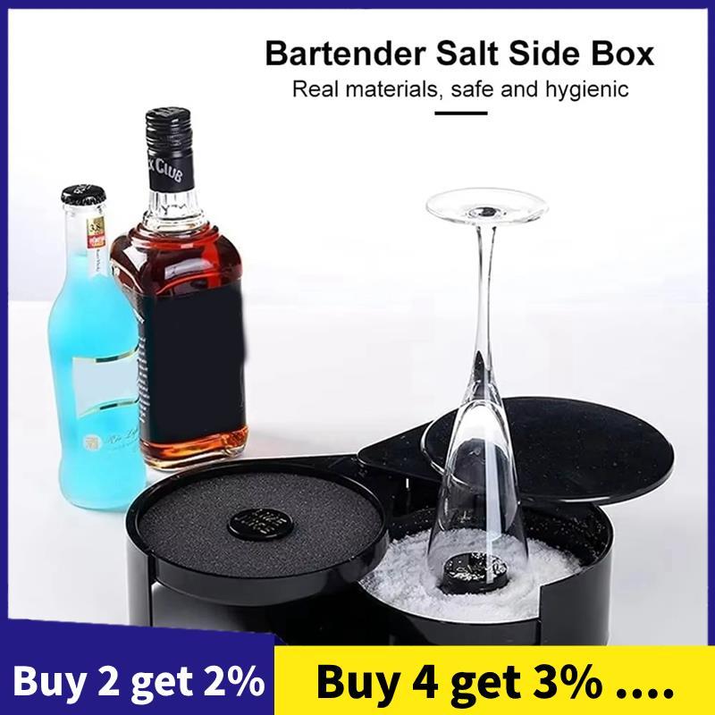 Acessórios De Vinho De Bar , Caixa De Sal E Açúcar Rotativa De 3 Camadas Ferramentas Misturadora De Bartender Tempero ,