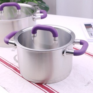 Alça Anti-escaldante espessada 18/10 aço inoxidável 304 panela de sopa sopa cozinhar mingau vapor fundo duplo fogão de i