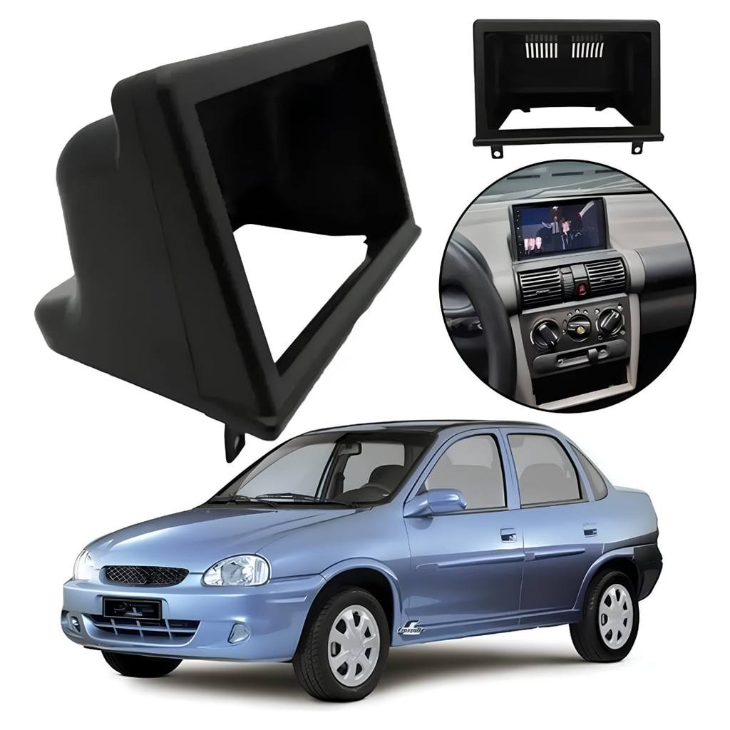 Moldura 2Din Painel Multimidia Corsa Wind Super Classic Hatch/Sedan 1993 A 2016 7 Polegadas