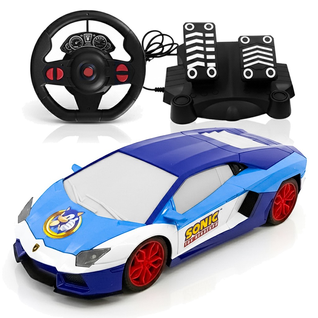 Carro De Controle Remoto Sonic Volante E Pedal Esportivo Master Pilot Para Meninos - Candide