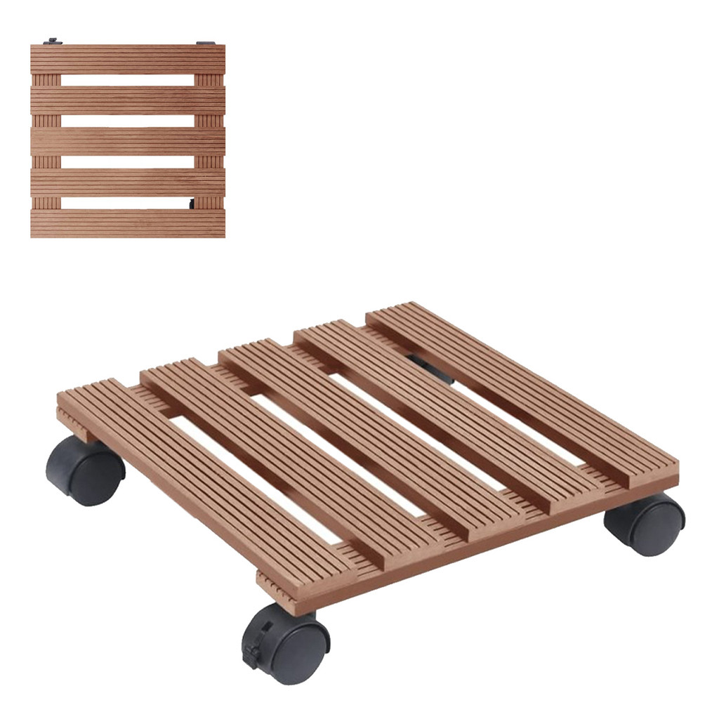 Suporte Vaso Planta Com Rodas Pallet Movel Deck Jardim Varandas Sacadas Resistente Versatil Decoracao