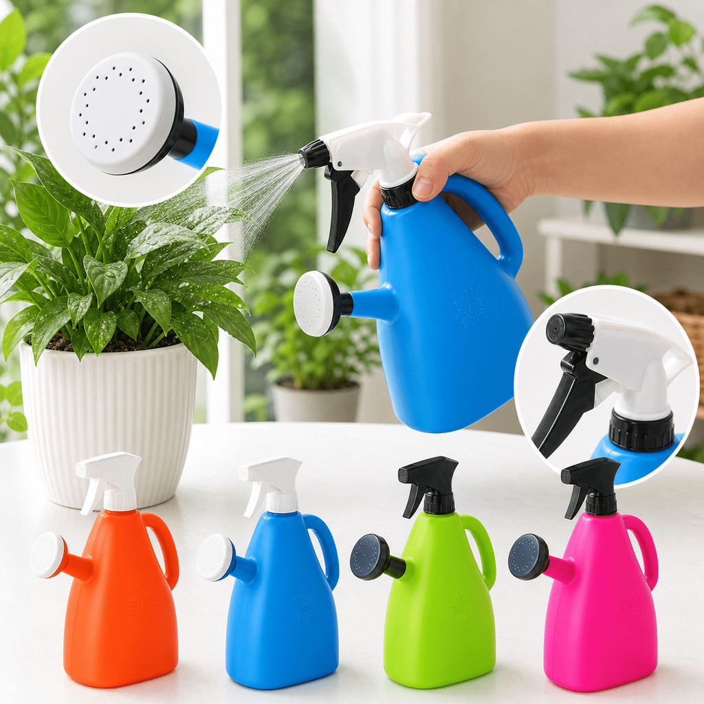 Regador de Plantas 1,5 Litros com Pulverizador de Flores Hortas 2 Em 1